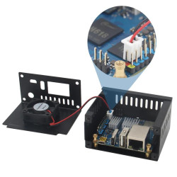 Geekworm N502  Orange Pi Zero 3 Metal Case with Fan Heatsink  External Antenna